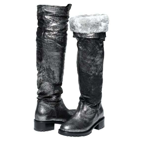 ROSS & SNOW Elena Weatherproof Over-the-Knee Leather Boots Sz 7.5 - Picture 1 of 13